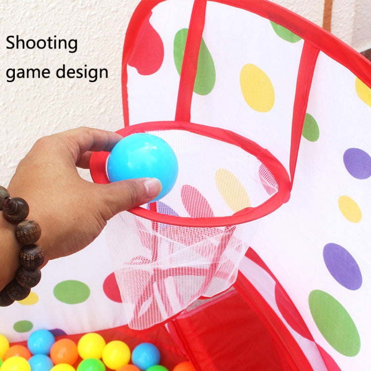 3 in 1 Children Tent Play House Tunnel Foldable Shooting Ocean Ball Pool Toy(Red)