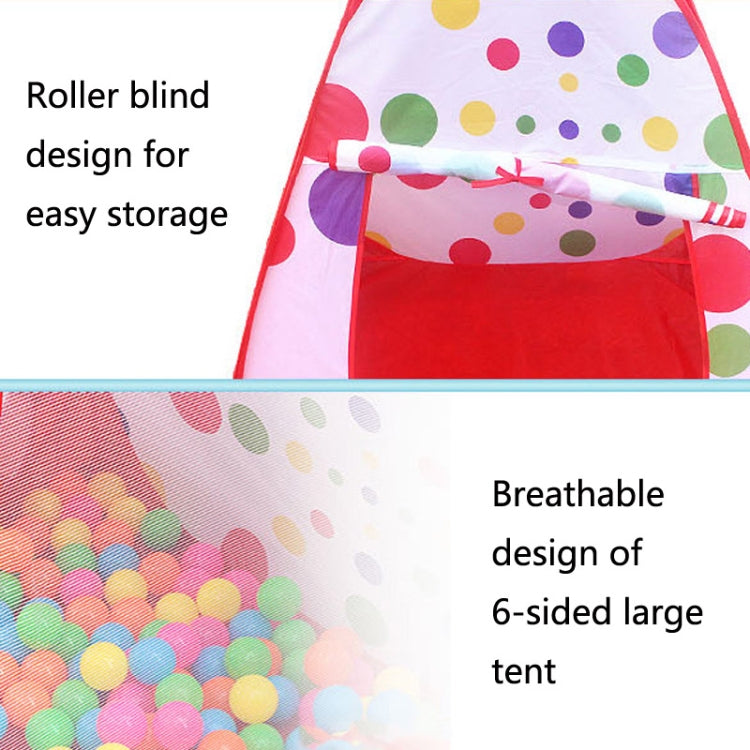 3 in 1 Children Tent Play House Tunnel Foldable Shooting Ocean Ball Pool Toy(Red)