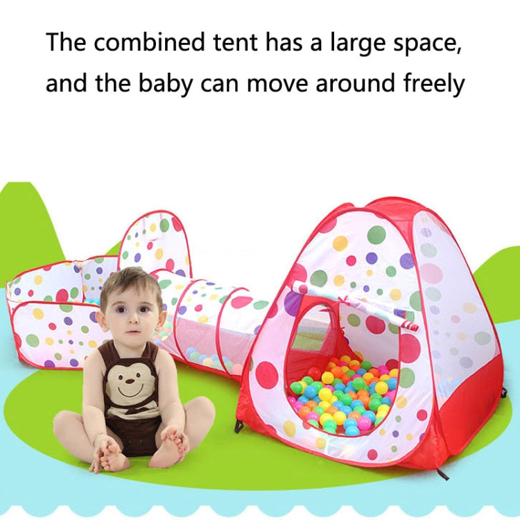 3 in 1 Children Tent Play House Tunnel Foldable Shooting Ocean Ball Pool Toy(Red)