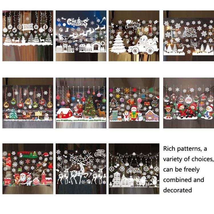 Christmas Decoration Window Stickers Wall Stickers Shopping Mall Supermarket Window Decoration(White 814)