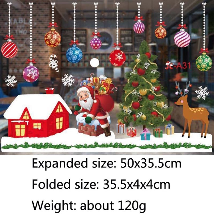 Christmas Decoration Window Stickers Wall Stickers Shopping Mall Supermarket Window Decoration(White 814)