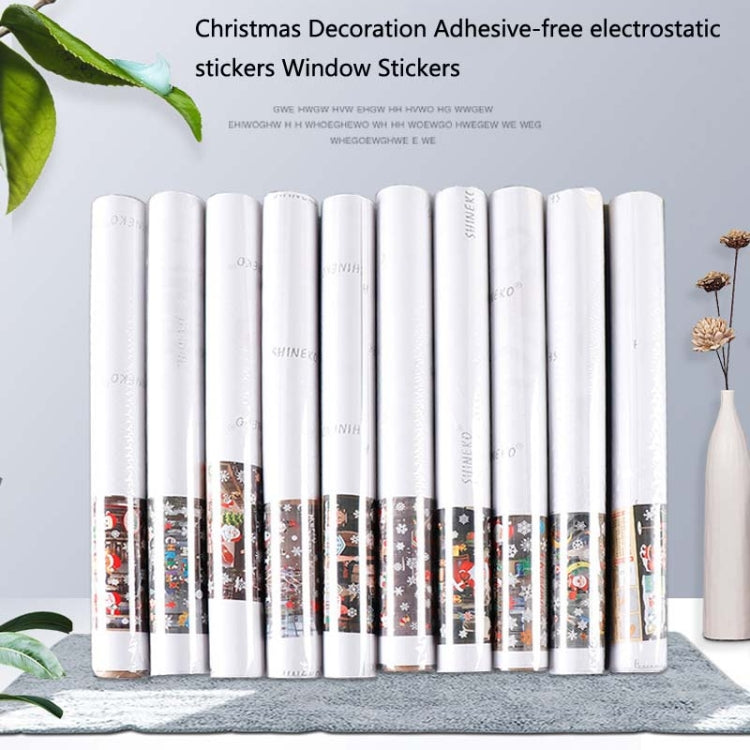 Christmas Decoration Window Stickers Wall Stickers Shopping Mall Supermarket Window Decoration(White 814)