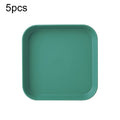5pcs Home 6 Inch Small Dish Plastic Snack Cake Dish Dining Table Garbage Tray(Square Green)