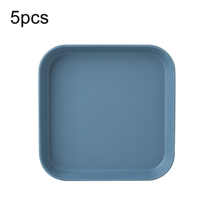 5pcs Home 6 Inch Small Dish Plastic Snack Cake Dish Dining Table Garbage Tray(Square Blue)