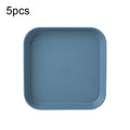 5pcs Home 6 Inch Small Dish Plastic Snack Cake Dish Dining Table Garbage Tray(Square Blue)