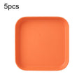 5pcs Home 6 Inch Small Dish Plastic Snack Cake Dish Dining Table Garbage Tray(Square Orange)