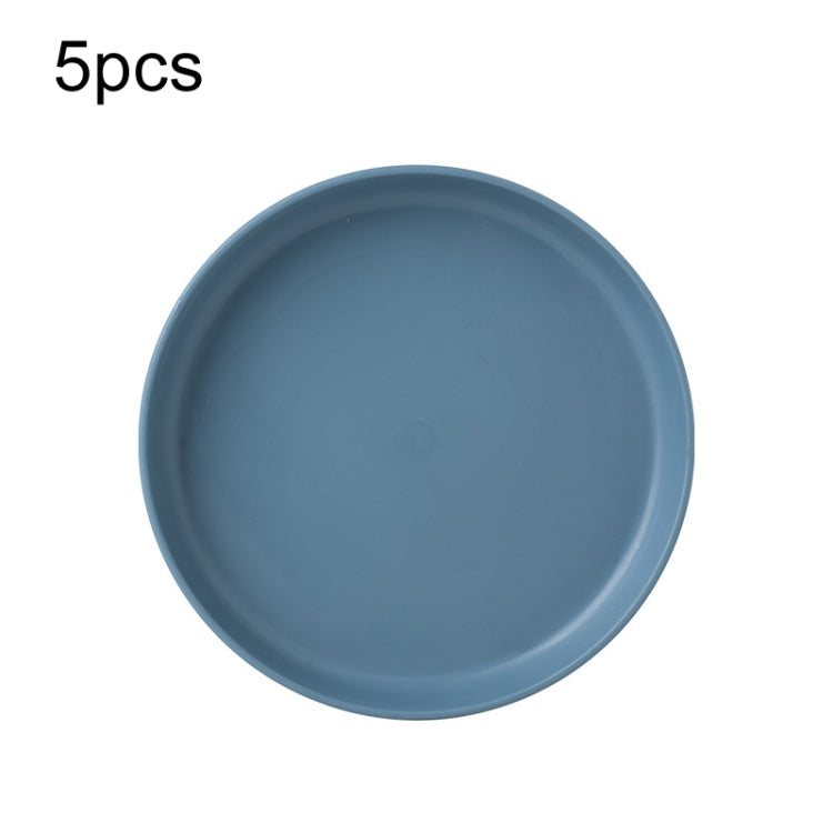 5pcs Home 6 Inch Small Dish Plastic Snack Cake Dish Dining Table Garbage Tray(Round Blue)