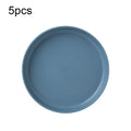 5pcs Home 6 Inch Small Dish Plastic Snack Cake Dish Dining Table Garbage Tray(Round Blue)