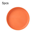5pcs Home 6 Inch Small Dish Plastic Snack Cake Dish Dining Table Garbage Tray(Round Orange)