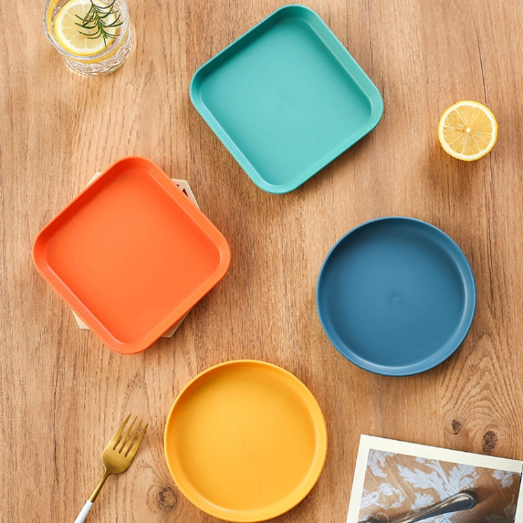 5pcs Home 6 Inch Small Dish Plastic Snack Cake Dish Dining Table Garbage Tray(Round Blue)