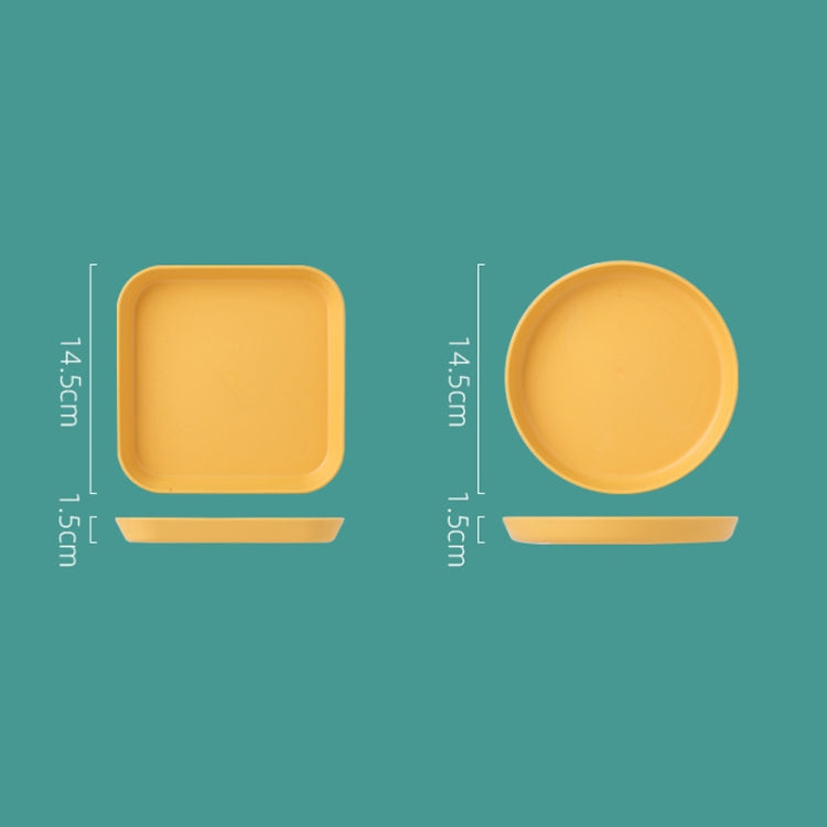 5pcs Home 6 Inch Small Dish Plastic Snack Cake Dish Dining Table Garbage Tray(Square Blue)