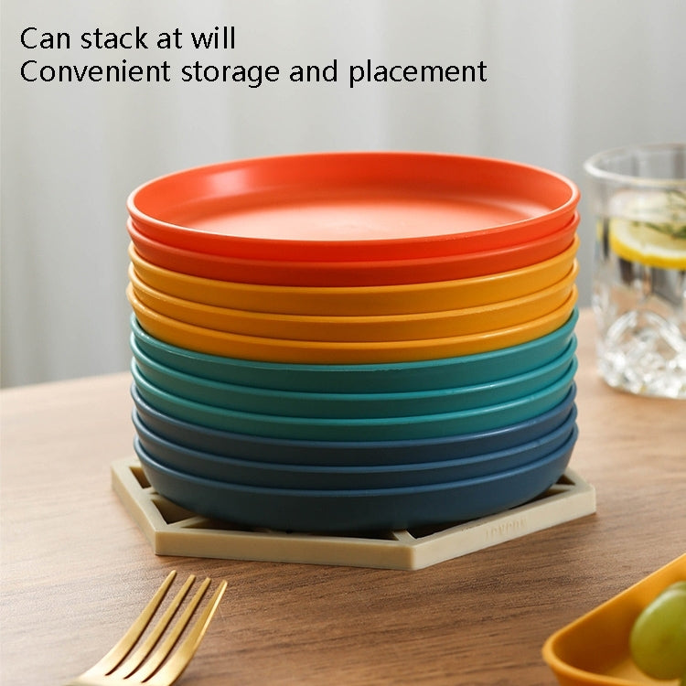 5pcs Home 6 Inch Small Dish Plastic Snack Cake Dish Dining Table Garbage Tray(Round Orange)