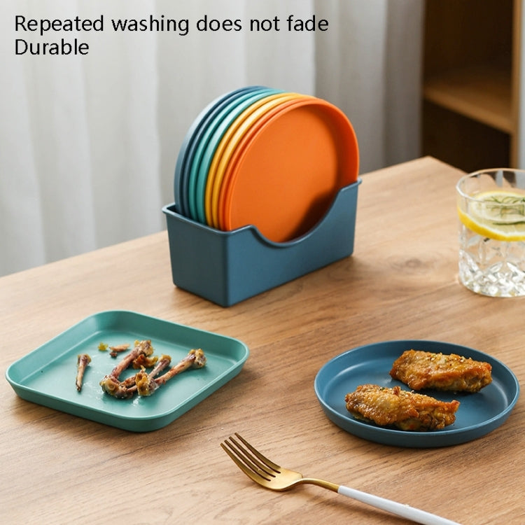 5pcs Home 6 Inch Small Dish Plastic Snack Cake Dish Dining Table Garbage Tray(Square Green)