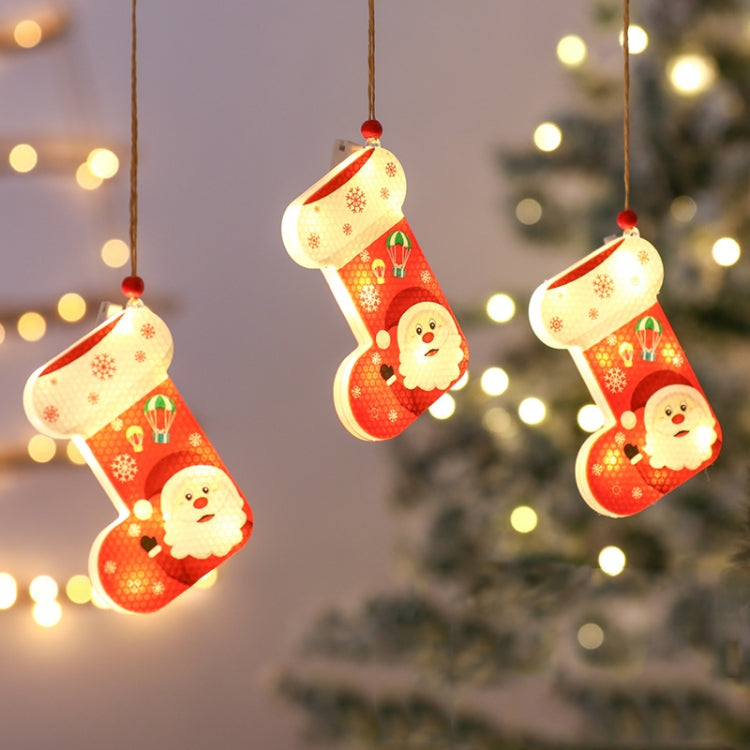3 PCS / Set Christmas Decoration Lights LED Window Holiday Decoration Small Lanterns(Christmas Stockings)
