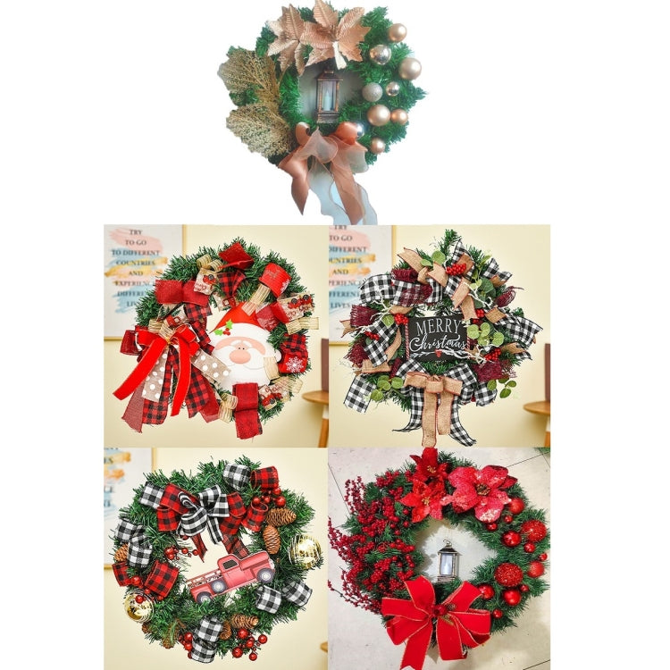 Christmas Decorations Cane Wreath Garland Door Hanger, Size: 25cm( Car)