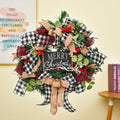 Christmas Decorations Cane Wreath Garland Door Hanger, Size: 50cm(Black Word Plate)