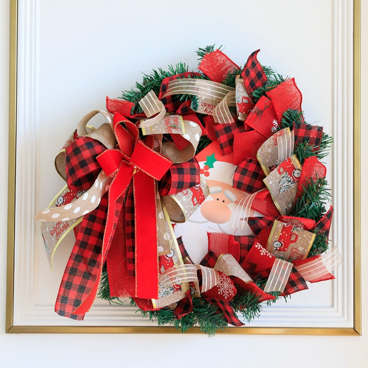Christmas Decorations Cane Wreath Garland Door Hanger, Size: 50cm(Old Man)