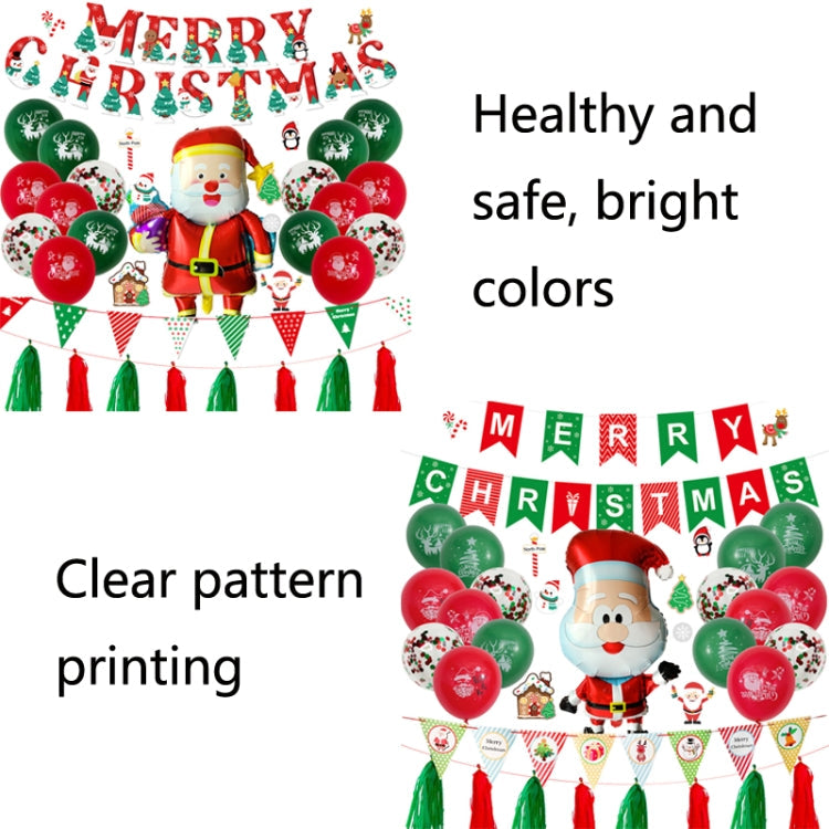 Christmas Pull Flag Aluminum Film Balloon Window Party Decoration Balloons Set(Cute Elderly)