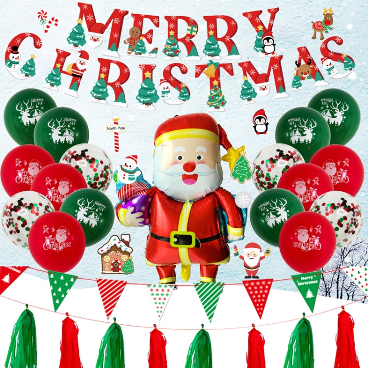 Christmas Pull Flag Aluminum Film Balloon Window Party Decoration Balloons Set(Cute Elderly)