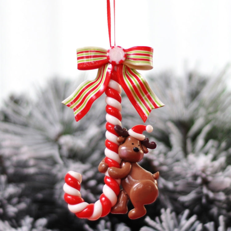 Christmas Holiday Ornament Christmas Cane Candy Bar Ornaments(Small Deer)
