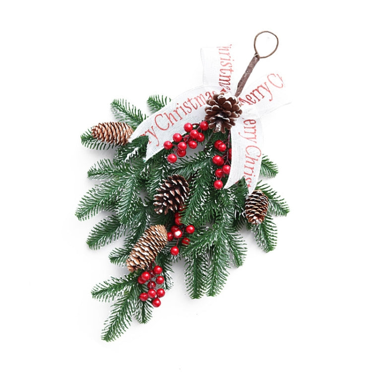 SYWA37 50cm Upside Down Christmas Tree Decoration PE Red Fruit Wall Hanging Rattan