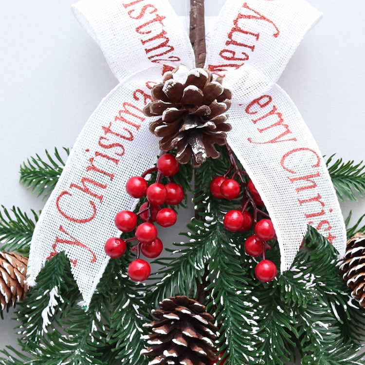 SYWA37 50cm Upside Down Christmas Tree Decoration PE Red Fruit Wall Hanging Rattan