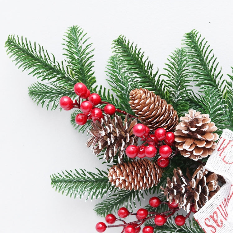 SYWA37 50cm Upside Down Christmas Tree Decoration PE Red Fruit Wall Hanging Rattan