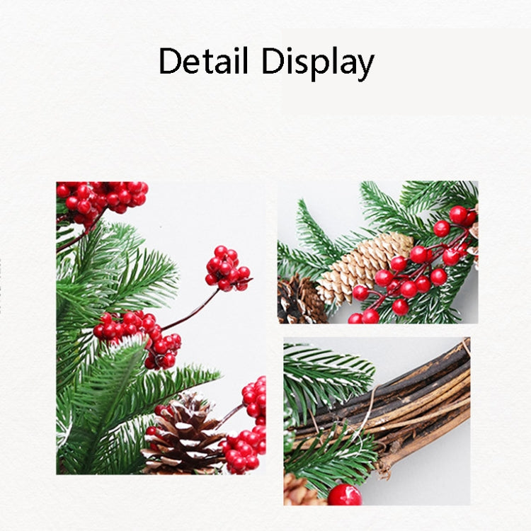 SYWA37 50cm Upside Down Christmas Tree Decoration PE Red Fruit Wall Hanging Rattan