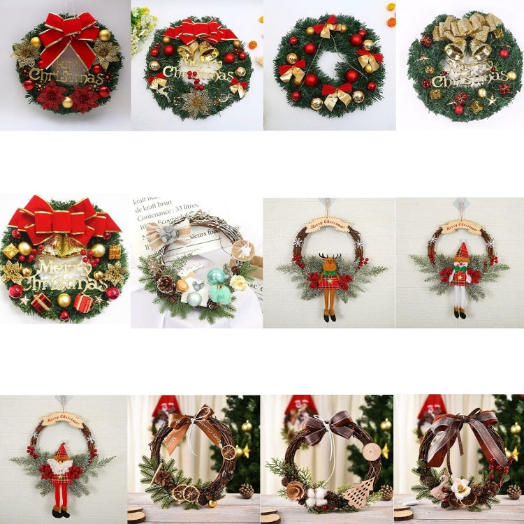 Christmas Decoration Wreath Garland Rattan Door Hanging, Specification: Chain