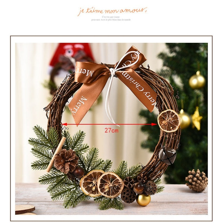 Christmas Decoration Wreath Garland Rattan Door Hanging, Specification: Chain