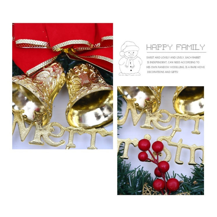 Christmas Decoration Wreath Garland Rattan Door Hanging, Specification: Double Bell Gift Pack