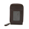 Vertical Ladies Coin Purse Woven Pattern Mini Organ Card Holder Student ID Bag(Brown)