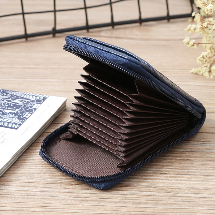Vertical Ladies Coin Purse Woven Pattern Mini Organ Card Holder Student ID Bag(Brown)
