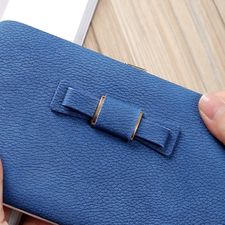 Multi-Purpose Long Type Bow Mobile Phone Bag Lady Wallet Card Bag(Matcha Green)