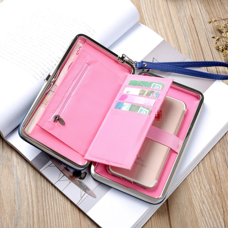 Multi-Purpose Long Type Bow Mobile Phone Bag Lady Wallet Card Bag(Matcha Green)