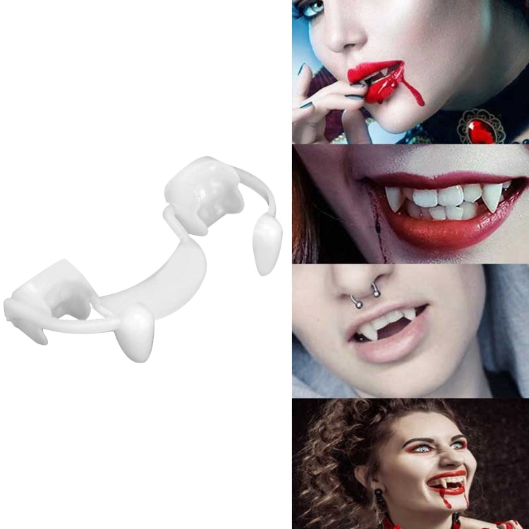 4 PCS Halloween Decoration Vampire Teeth Retractable Zombie Teeth,Packaging: OPP