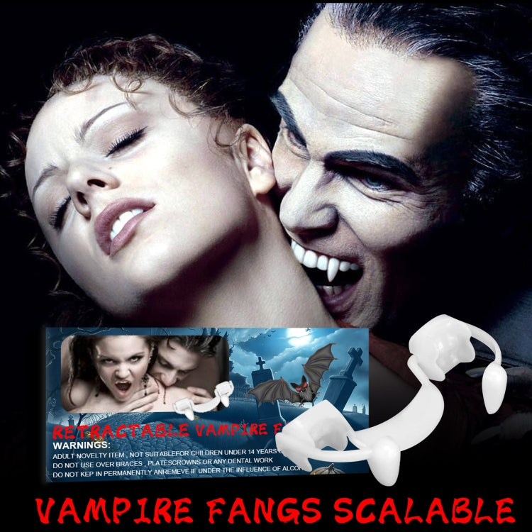 4 PCS Halloween Decoration Vampire Teeth Retractable Zombie Teeth,Packaging: OPP