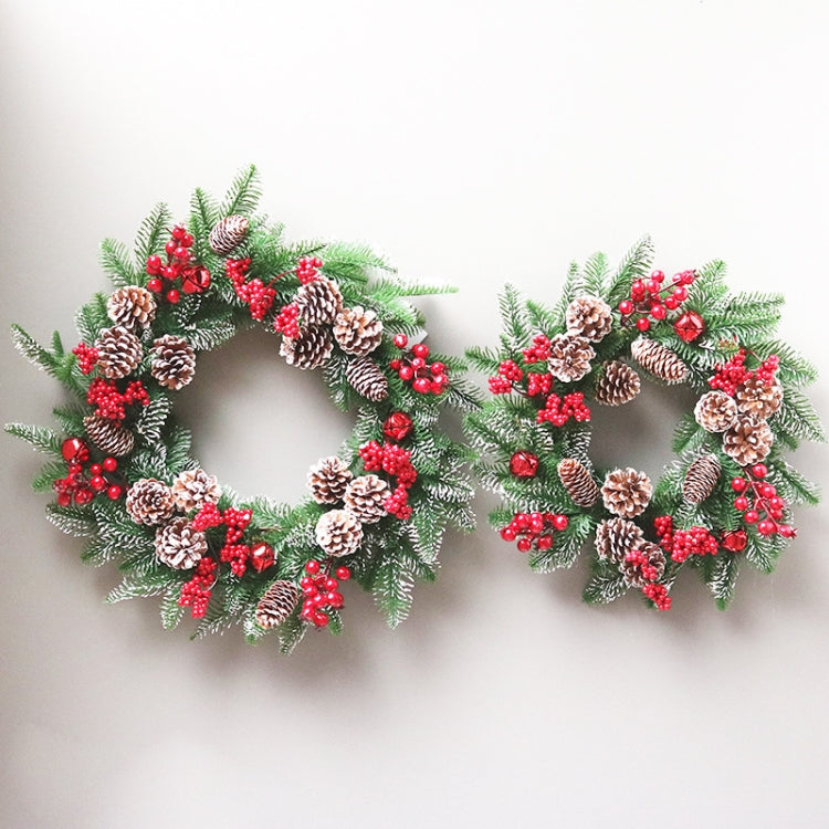 50cm SYWA39 Christmas Decoration Wreath PE White Pine Fruit Christmas Wreath