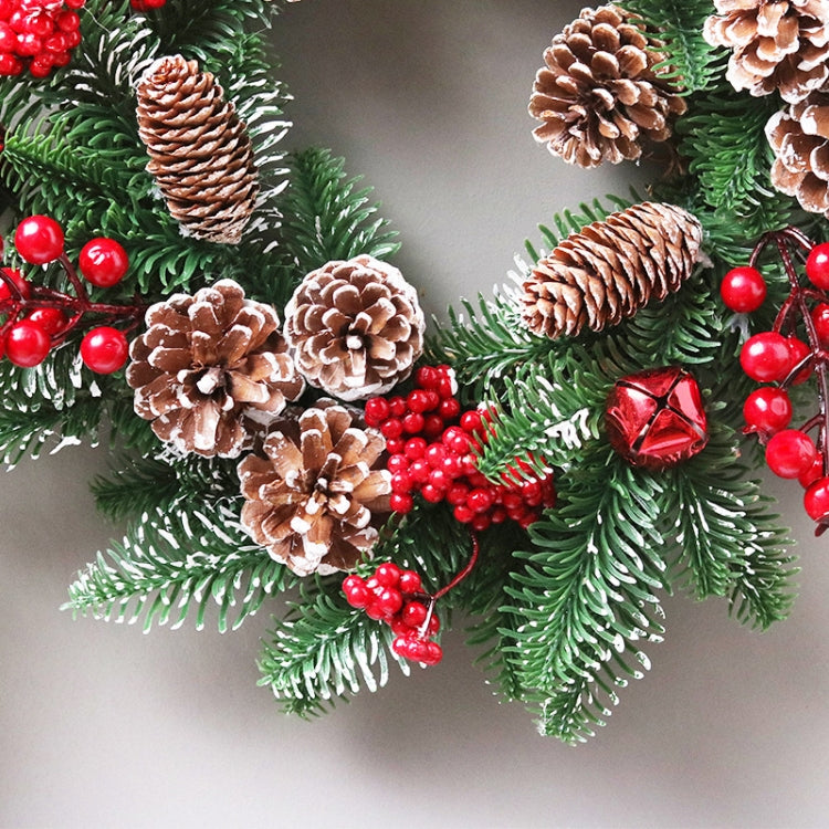 50cm SYWA39 Christmas Decoration Wreath PE White Pine Fruit Christmas Wreath
