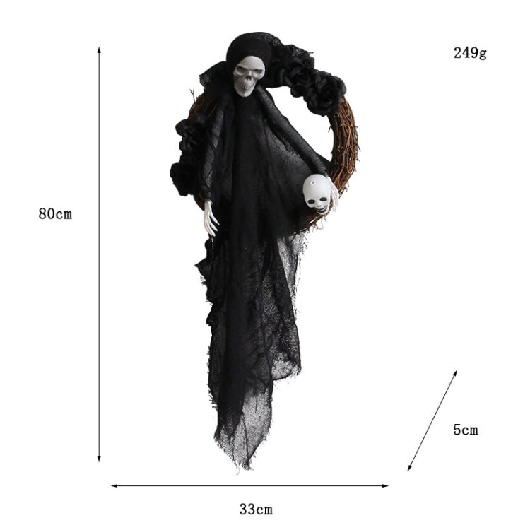 Halloween Ghost Door Hanging Horror Party Hanging Ornaments Haunted House Decoration(Black Ghost)