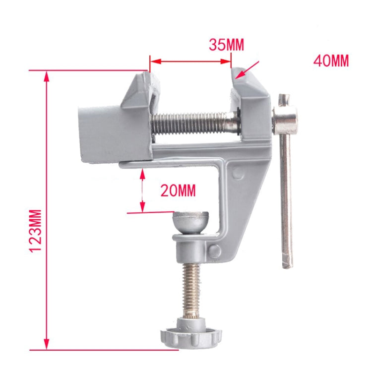 5893 Portable Mini Aluminum Alloy Table Pliers Bench Vise Manual DIY Tool, Random Style