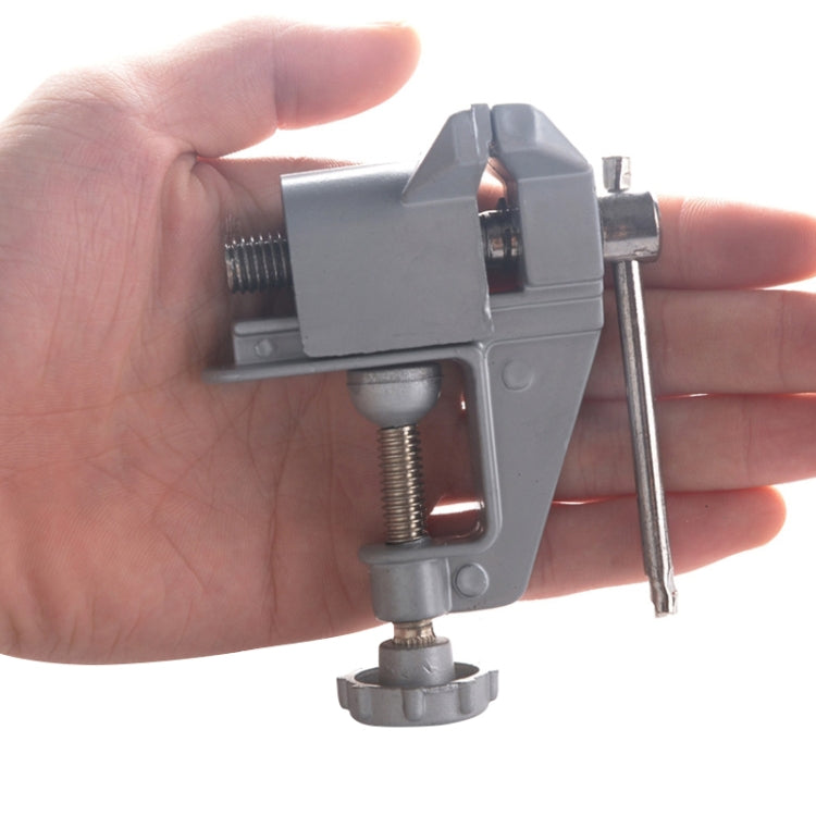 5893 Portable Mini Aluminum Alloy Table Pliers Bench Vise Manual DIY Tool, Random Style