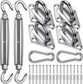 24 in 1 304 Stainless Steel Fixed Shade Sail Accessories Diamond Buckle Flower Basket Spring Buckle, Spec: M6 Set