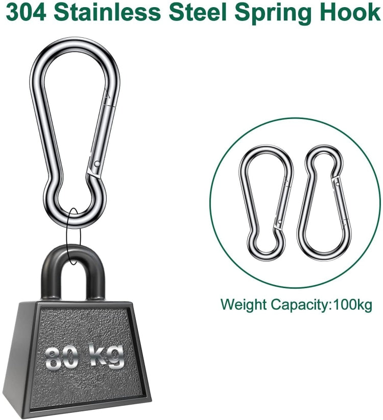 24 in 1 304 Stainless Steel Fixed Shade Sail Accessories Diamond Buckle Flower Basket Spring Buckle, Spec: M6 Set