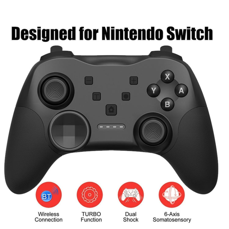 MB-S819 Wireless Bluetooth Game Console Handle With Wake-Up Vibrating Gyroscope For Nintendo Switch(Black)