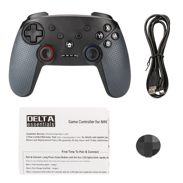 Bluetooth Wireless Gamepad  Built-In Dual Motors With TURBO Function Suitable For Switch Pro(Black)