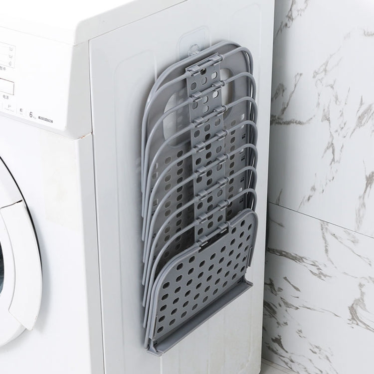 Household Bathroom Wall-Mounted Perforation-Free Folding Dirty Clothes Basket Toy Storage Basket(White)