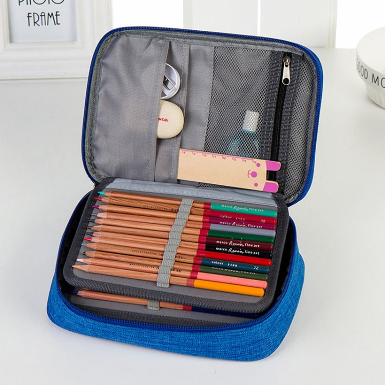 Waterproof Pencil Case 72 Color Large Capacity Sketch Pencil Bag Stationery Set(Rose Red)