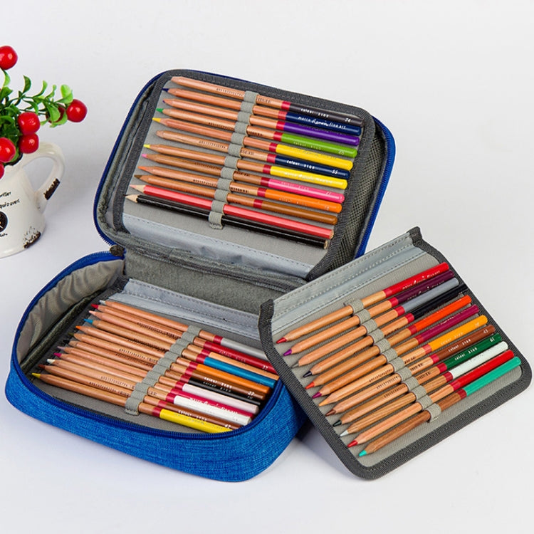 Waterproof Pencil Case 72 Color Large Capacity Sketch Pencil Bag Stationery Set(Rose Red)