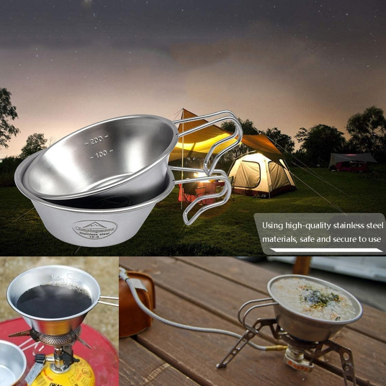 Campingmoon S220 Outdoor Portable Thickened Stainless Steel Bowl Camping Multi-Purpose Cutlery(Metallic)